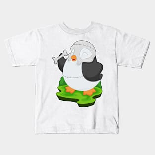 Penguin Halloween Mask Kids T-Shirt